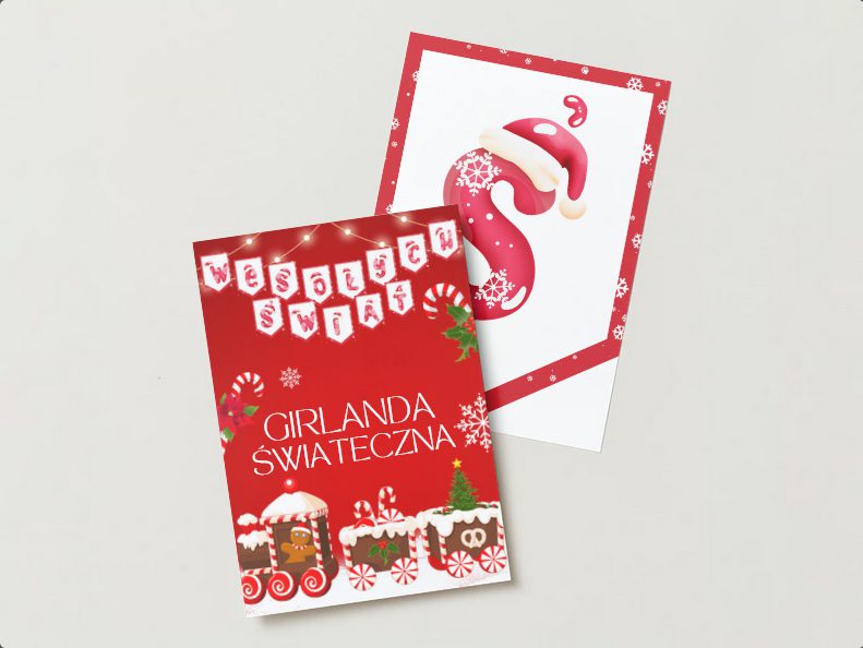 Girlanda do druku Wesołych Świąt Girlanda do druku Wesołych Świąt