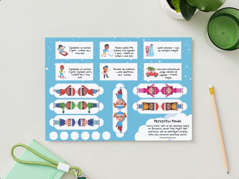 Gra planszowa do druku zima Gra planszowa do druku zima