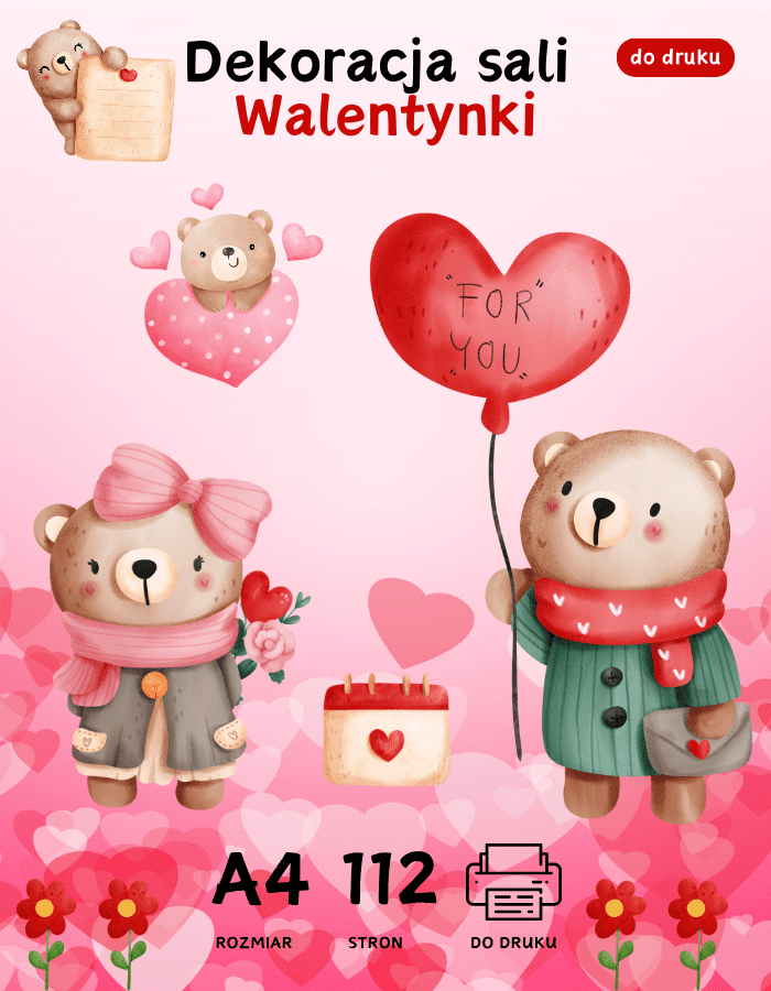 Dekoracja sali Walentynki - gazetka Dekoracja sali Walentynki