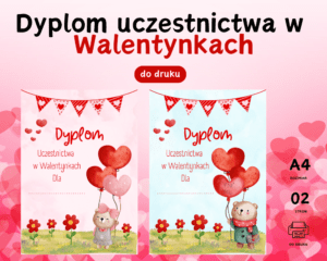 Dyplom do druku Walentynki