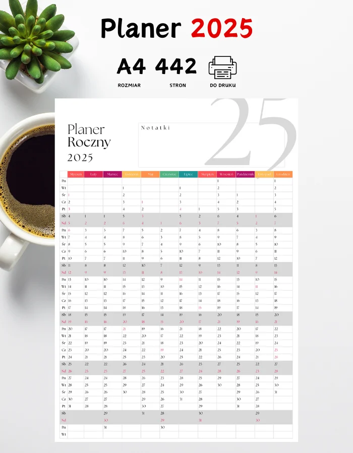 Planer 2025 - minimalistyczny Planer 2025 - minimalistyczny