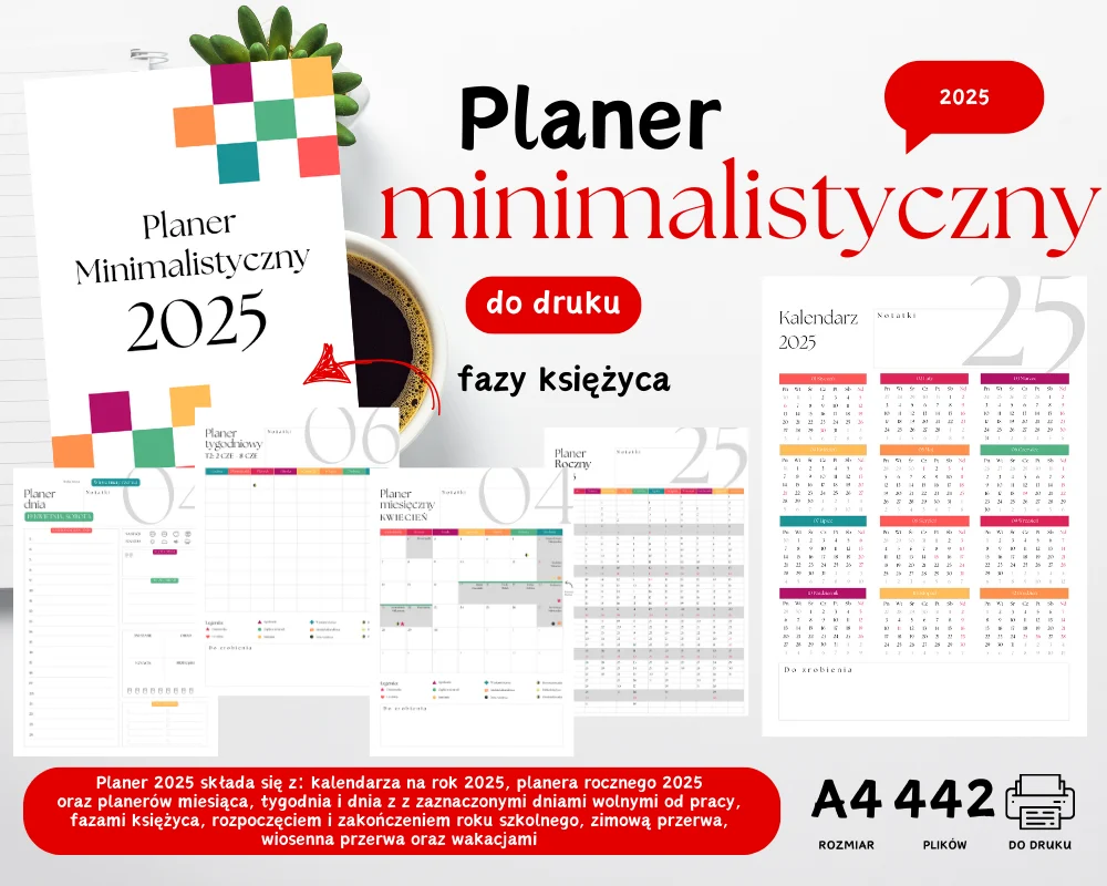 Planer 2025 - minimalistyczny Planer 2025 - minimalistyczny