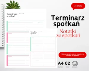 Terminarz spotkań, notatki ze spotkań