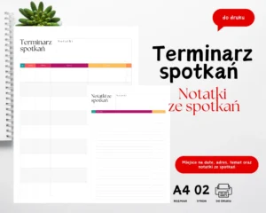 Terminarz spotkań, notatki ze spotkań