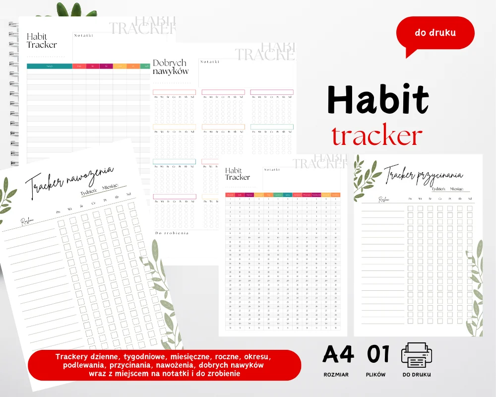 Habit tracker do druku