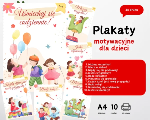 Plakaty Motywacyjne Dla Dzieci Gotowe Do Druku Gotowe Do Druku