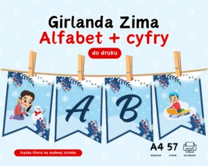 Girlanda do druku pdf Zima
