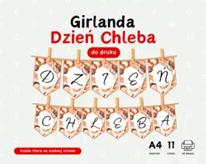 Gotowe do druku Girlanda Dzień Chleba