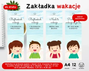 Zakładka na cukierki wakacje