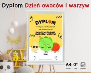 Dyplom Światowy dzień owoców i warzyw