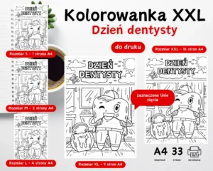 Kolorowanka XXL Dzień dentysty