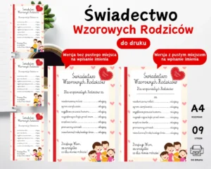 Świadectwo wzorowych Rodziców