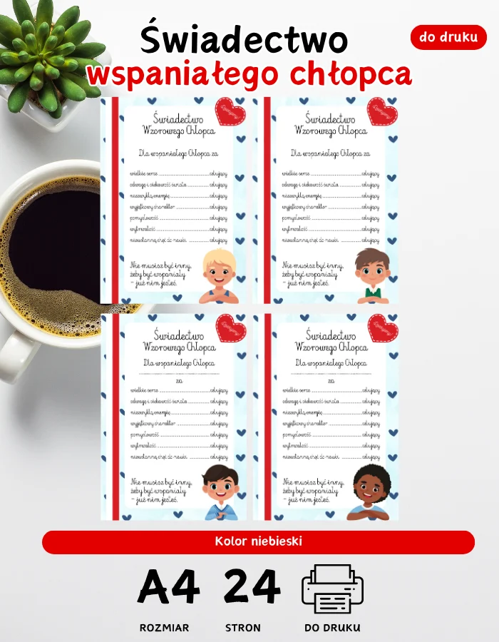 Świadectwa wspaniałego chłopca - dyplom Świadectwa wspaniałego chłopca