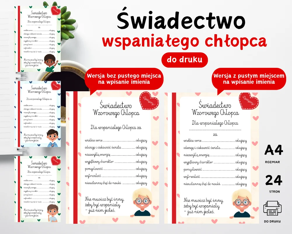 Świadectwa wspaniałego chłopca - dyplom Świadectwa wspaniałego chłopca