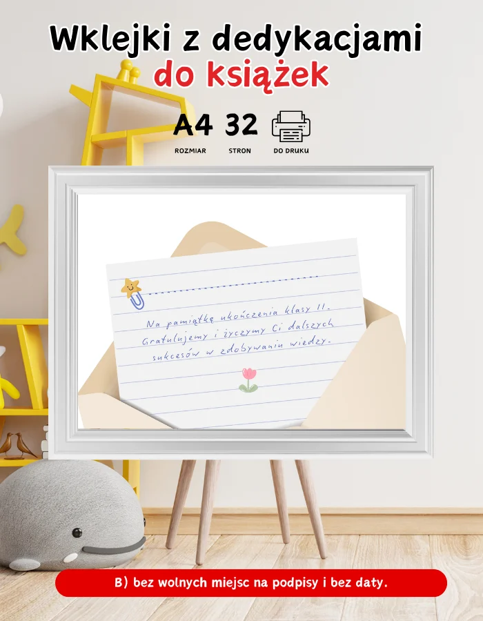 Wklejki z dedykacjami do książek - wzór 3 Wklejki z dedykacjami do książek - wzór 3
