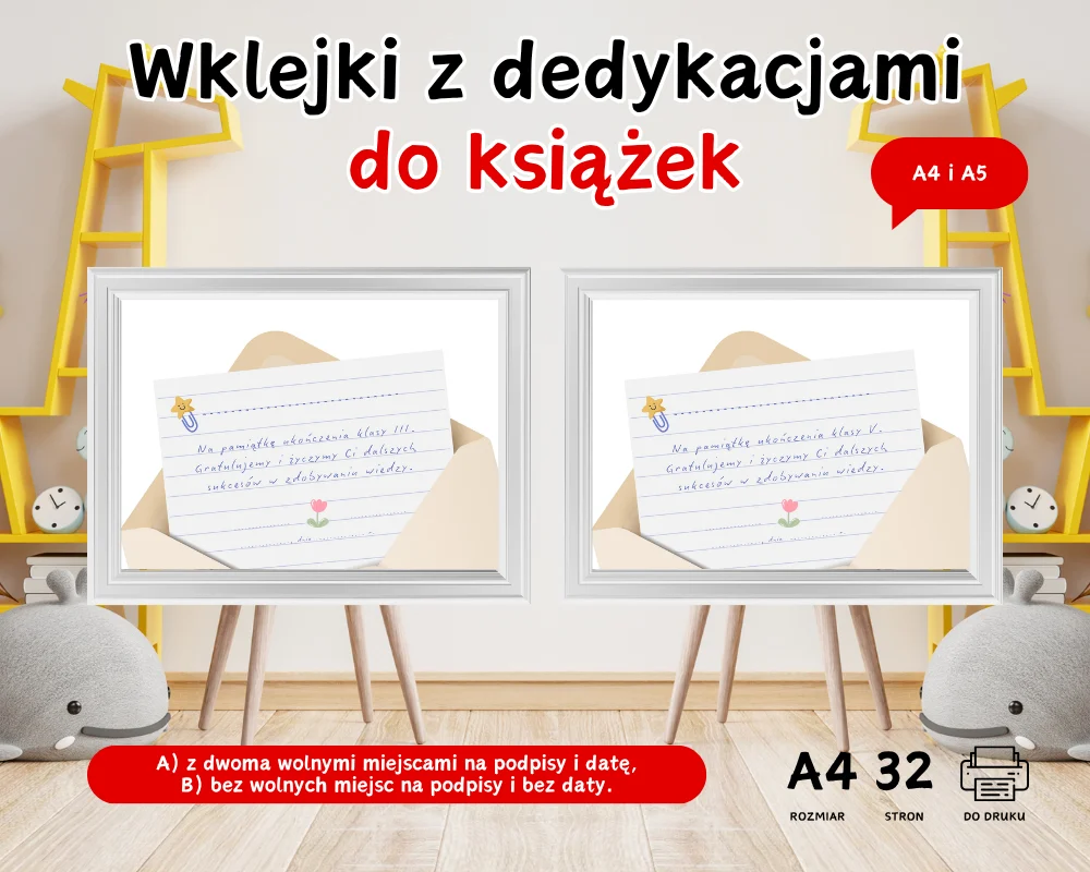 Wklejki z dedykacjami do książek - wzór 3 Wklejki z dedykacjami do książek - wzór 3