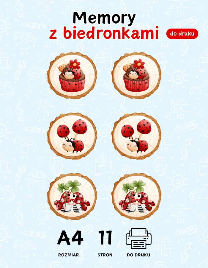 Memory z biedronkami - gra pamięciowa dla dzieci Memory z biedronkami
