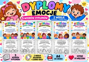 Dyplomy o emocjach dla dzieci