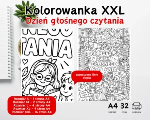Kolorowanka XXL Ogólnopolski Dzień głośnego czytania