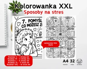 Kolorowanka XXL Sposoby na stres – emocje dzieci