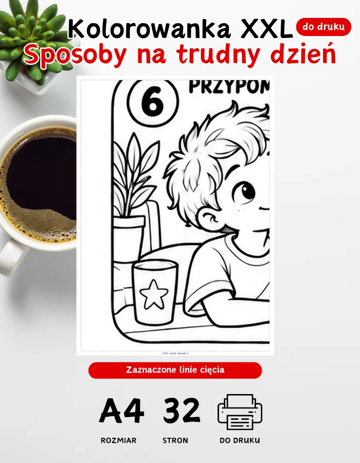 Kolorowanka XXL Sposoby na trudny dzień – emocje dzieci Kolorowanka XXL Sposoby na trudny dzień – emocje dzieci