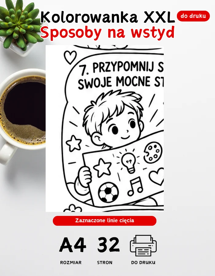 Kolorowanka XXL Sposoby na wstyd – emocje dzieci Kolorowanka XXL Sposoby na wstyd – emocje dzieci