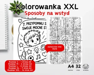 Kolorowanka XXL Sposoby na wstyd – emocje dzieci
