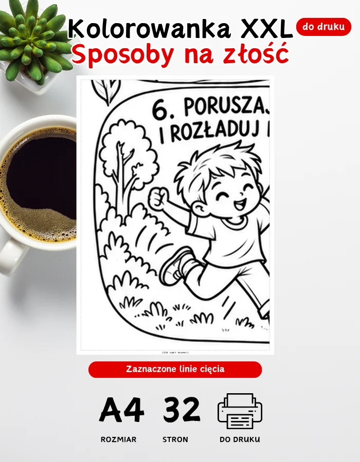Kolorowanka XXL Sposoby na złość – emocje dzieci Kolorowanka XXL Sposoby na złość – emocje dzieci