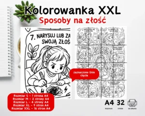 Kolorowanka XXL Sposoby na złość – emocje dzieci
