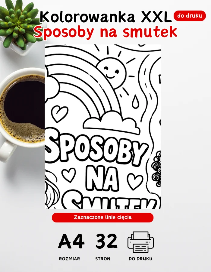 Kolorowanka XXL Sposoby na smutek – emocje dzieci Kolowanka XXL Sposoby na smutek – emocje dzieci