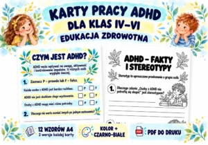 Karty pracy ADHD dla klas IV–VI